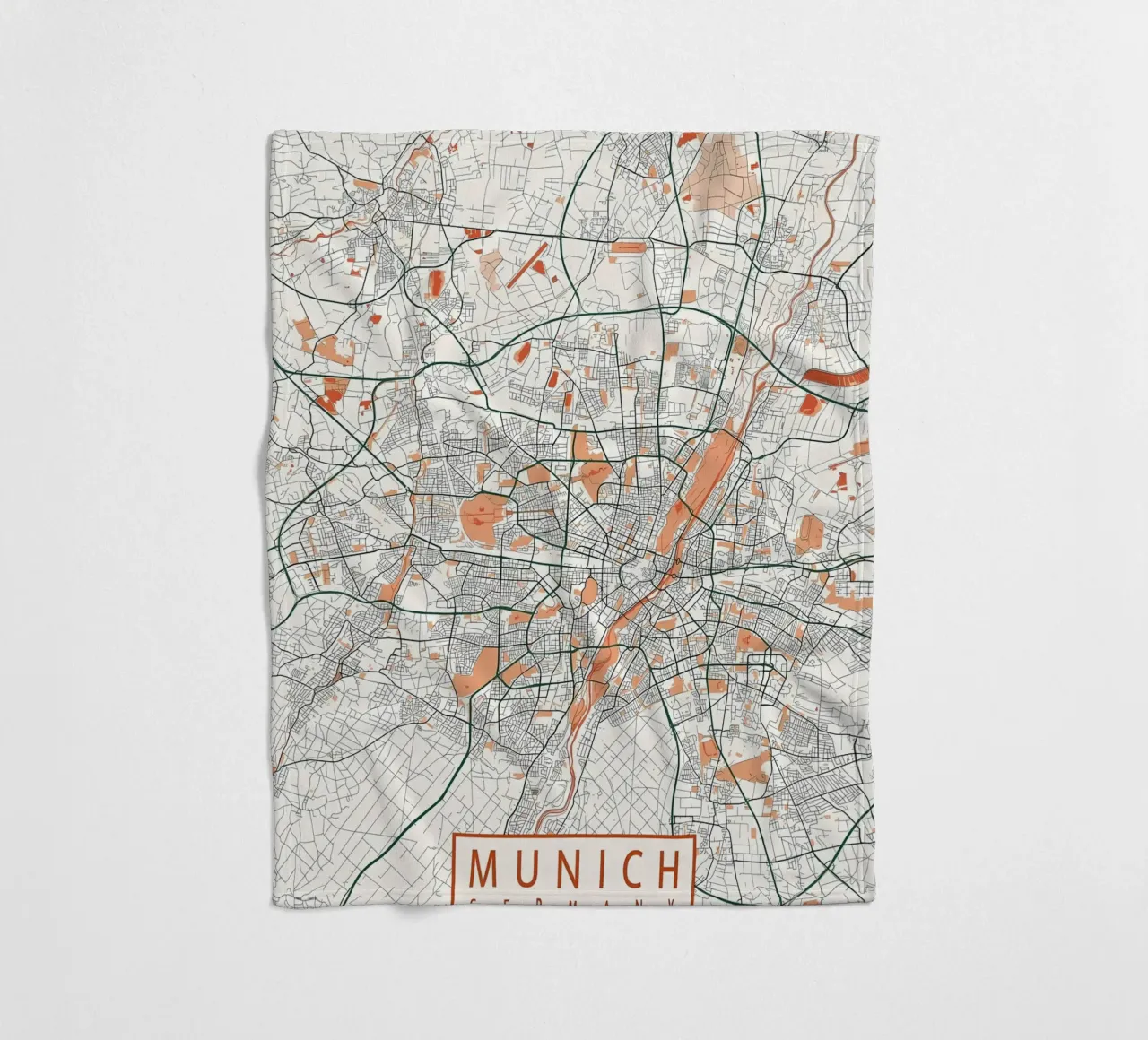 Monaco di Baviera Mappa della città Bohemien coperta in pile da Christopher Adams