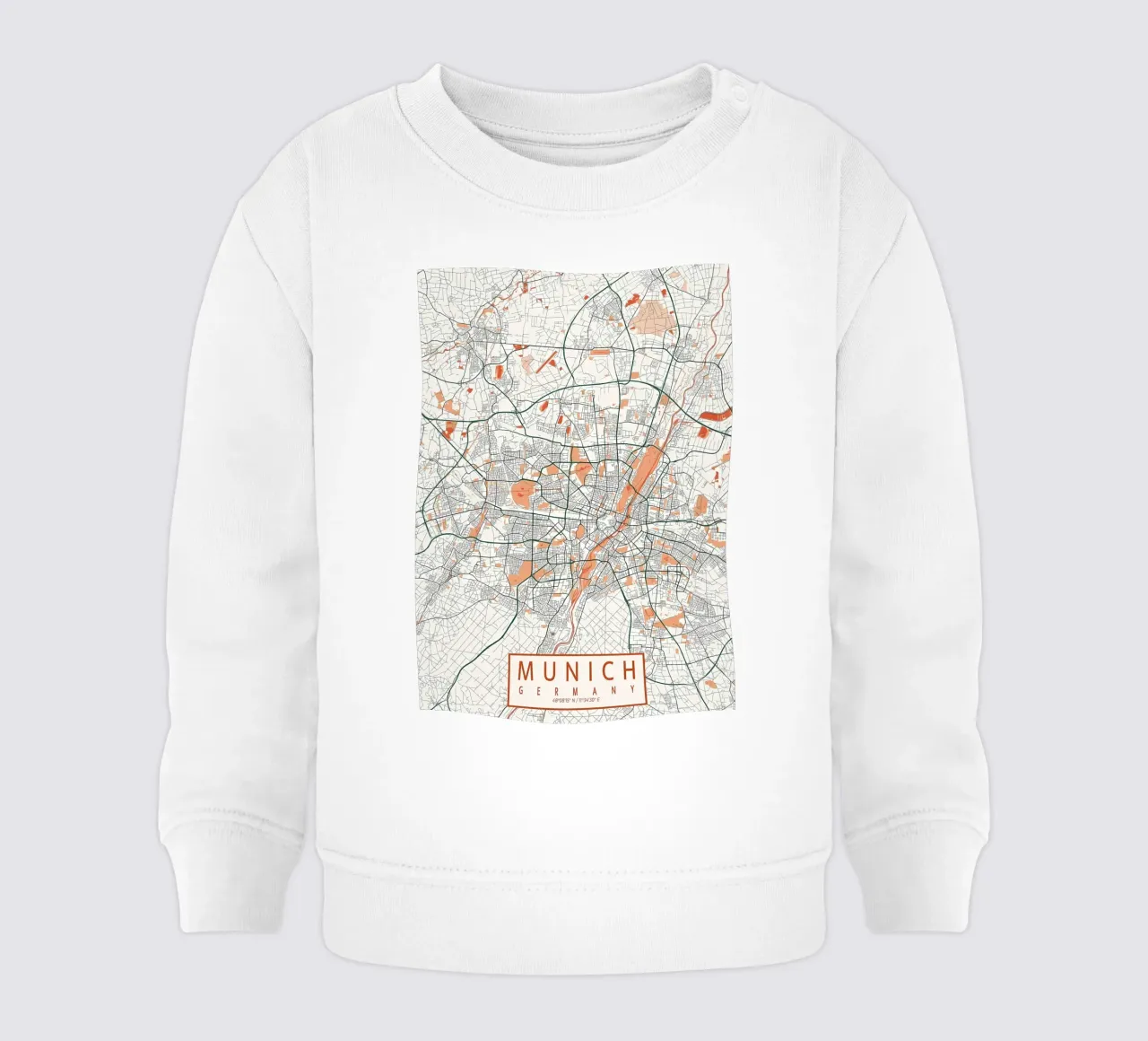 Monaco di Baviera Mappa della città Bohemien felpa neonato da Christopher Adams