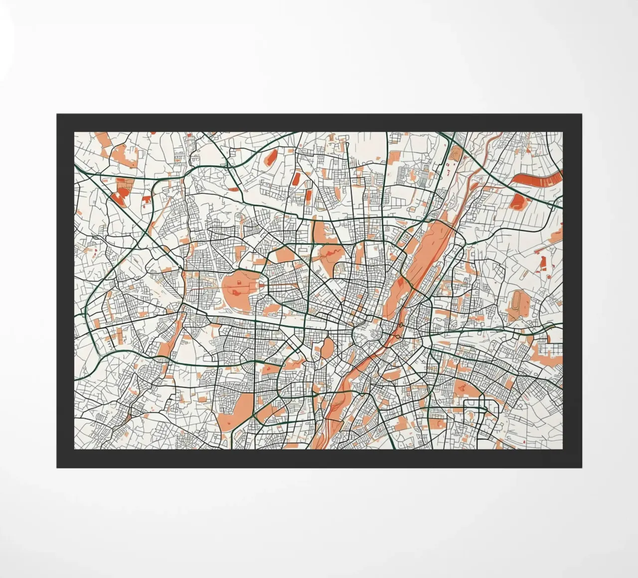 Monaco di Baviera Mappa della città Bohemien zerbino da Christopher Adams