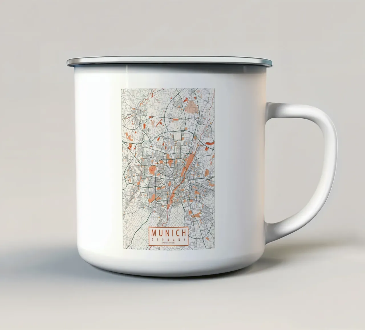 Monaco di Baviera Mappa della città Bohemien tazza in smalto da Christopher Adams