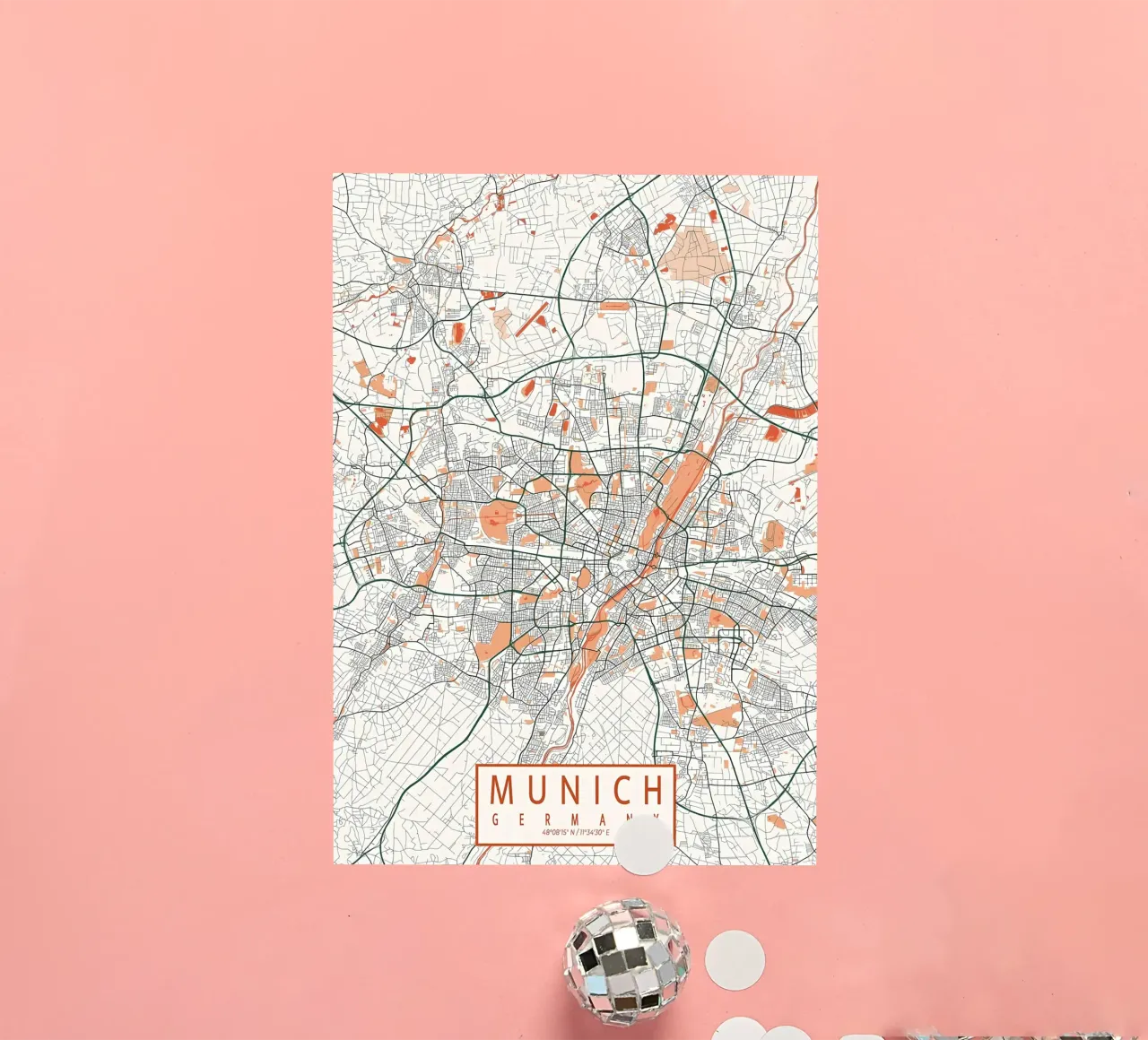 Munich City Map Bohemian sticker by Christopher Adams