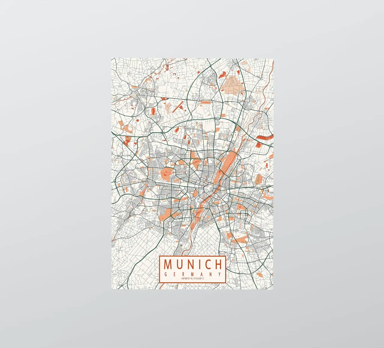 Munich City Map Bohemian sticker by Christopher Adams
