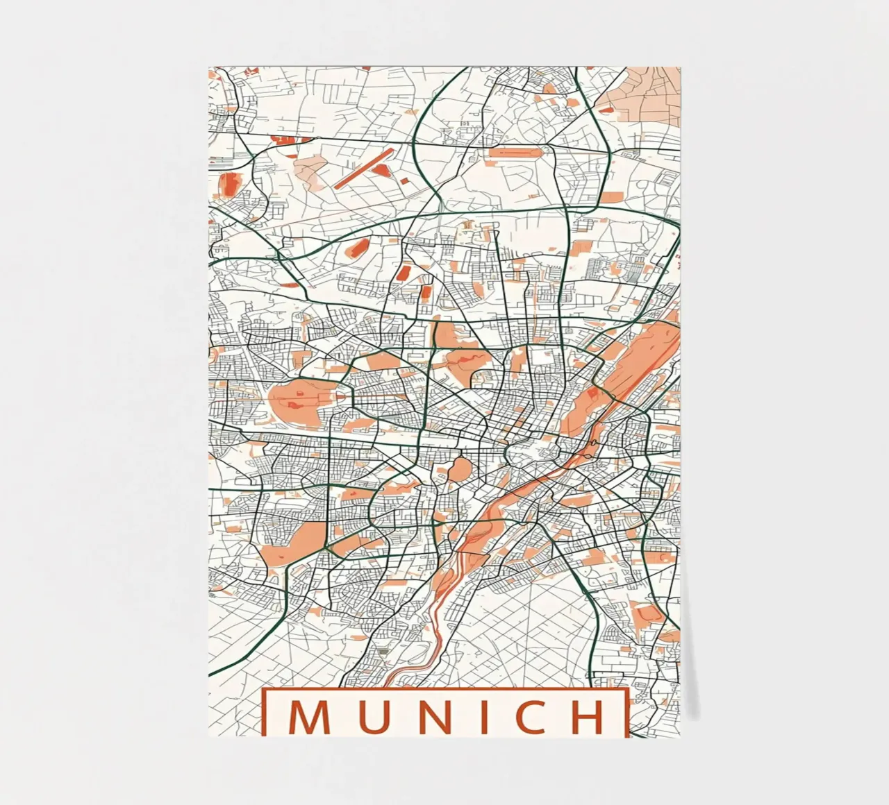Plan de la ville de Munich Bohemian planche autocollant de Christopher Adams