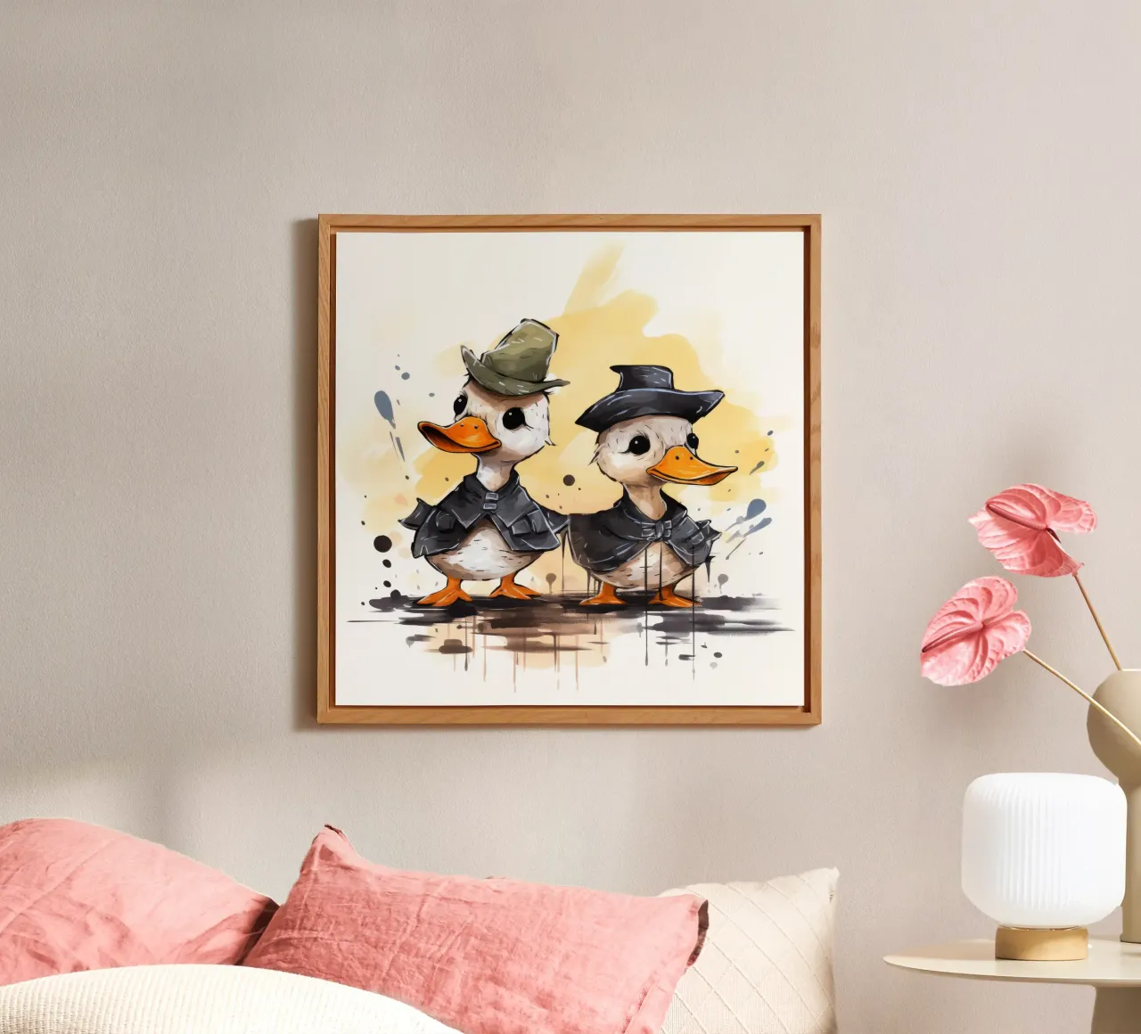 Retro Duck Duo alluminio dibond da Funny Animals