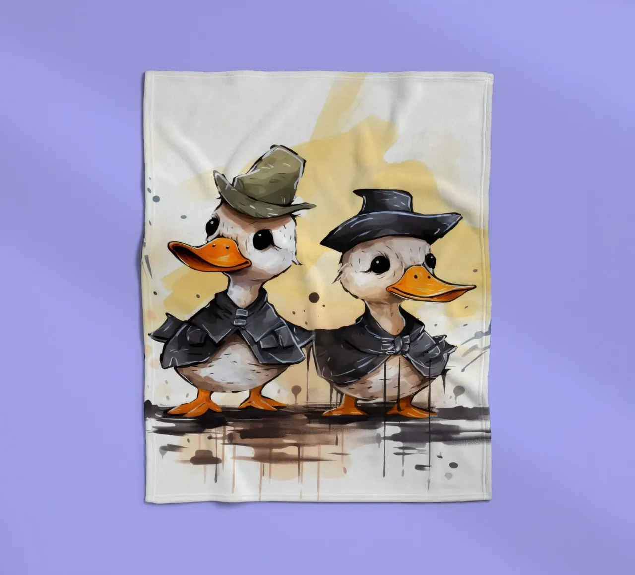 Retro Duck Duo coperta in pile da Funny Animals