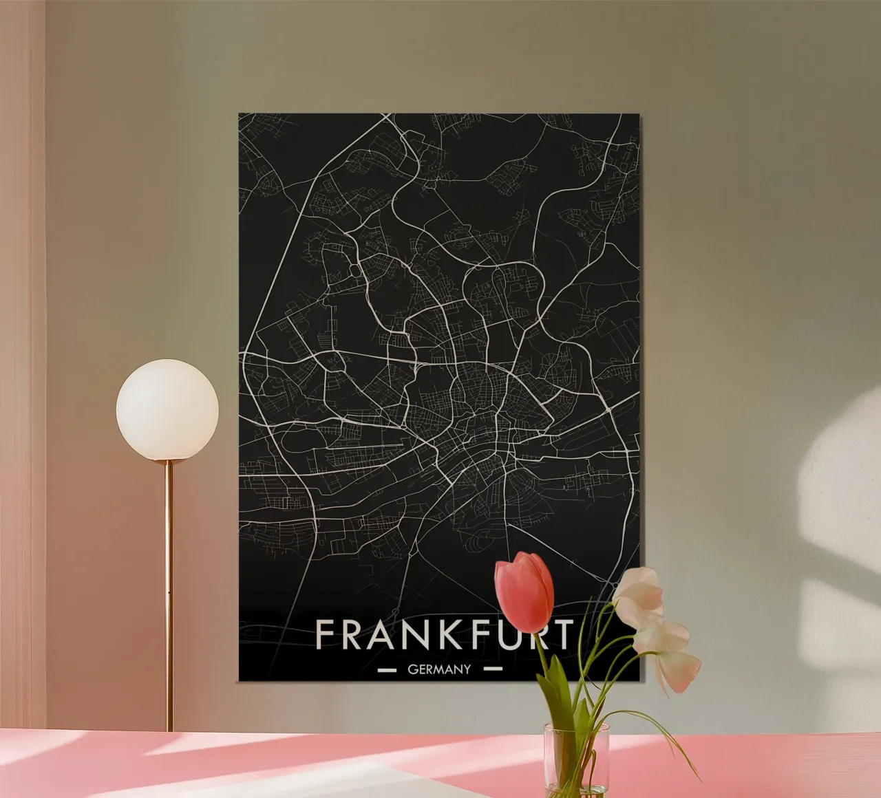 mappa di francoforte alluminio dibond da Christopher Adams