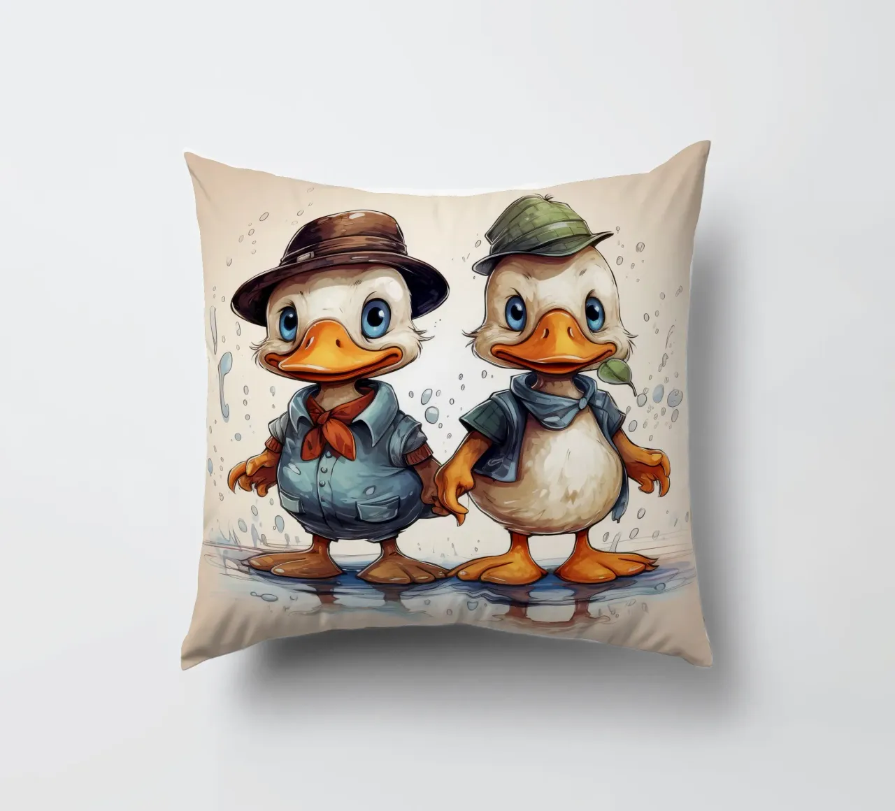 Retro Duck Duo cuscino da Funny Animals