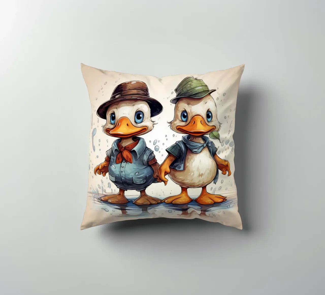 Retro Duck Duo cuscino da Funny Animals