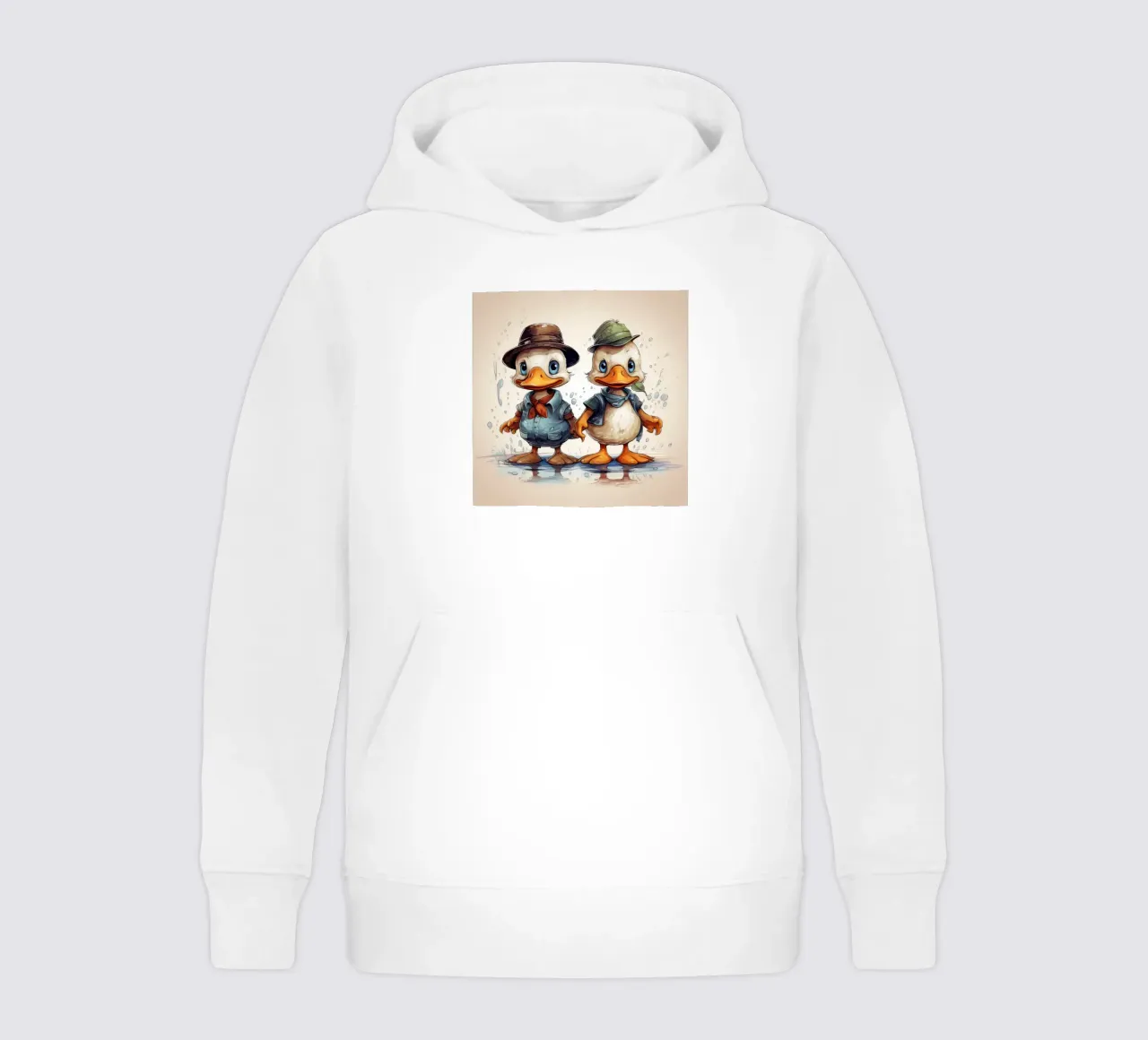 Retro Duck Duo felpa bambino con cappuccio da Funny Animals