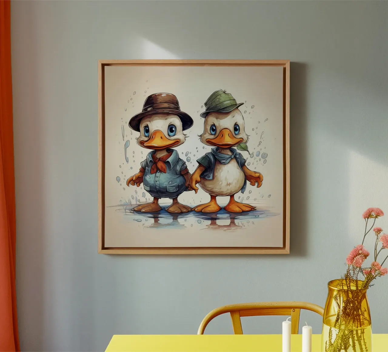 Retro Duck Duo tela da Funny Animals