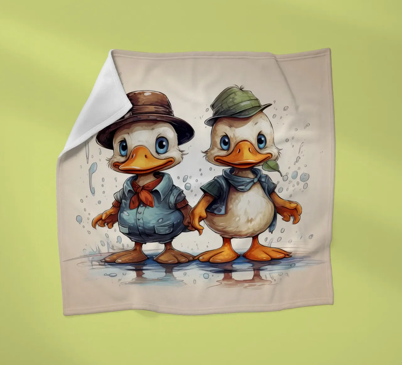 Retro Duck Duo coperta in pile da Funny Animals