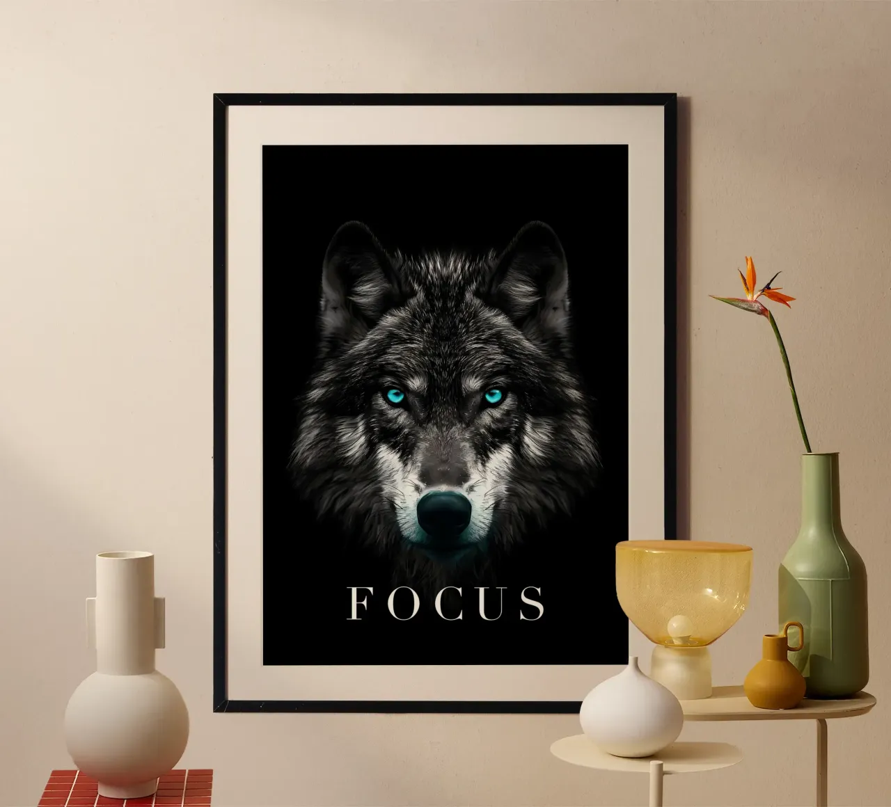 Wolf Dier poster van Pierre Walton