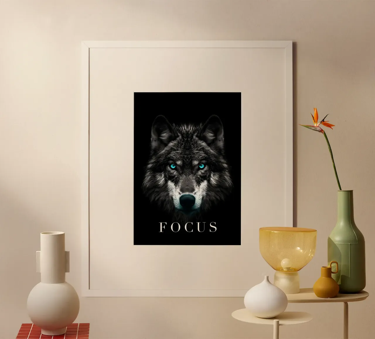 Wolf Dier poster van Pierre Walton