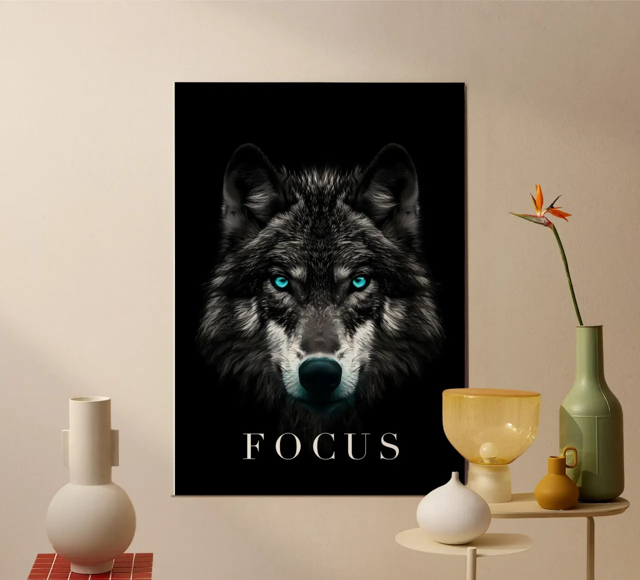 Wolf Dier poster van Pierre Walton