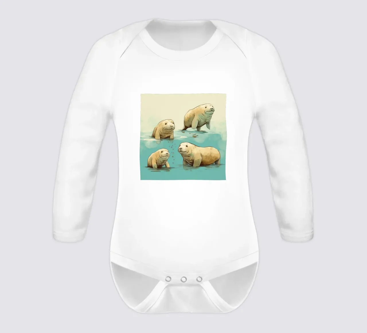 Retro Dugong Gang body manches longues de Funny Animals