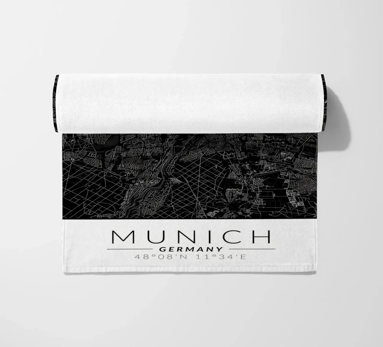 Mappa della città di Monaco telo mare da Christopher Adams