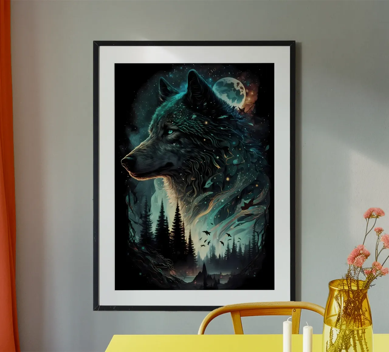 Wolf Dier poster van Pierre Walton