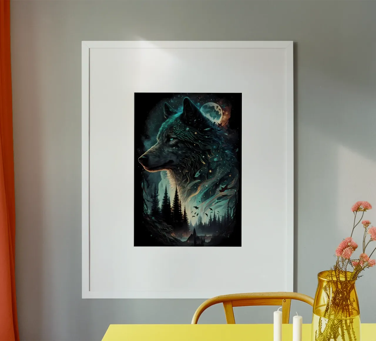 Wolf Dier poster van Pierre Walton