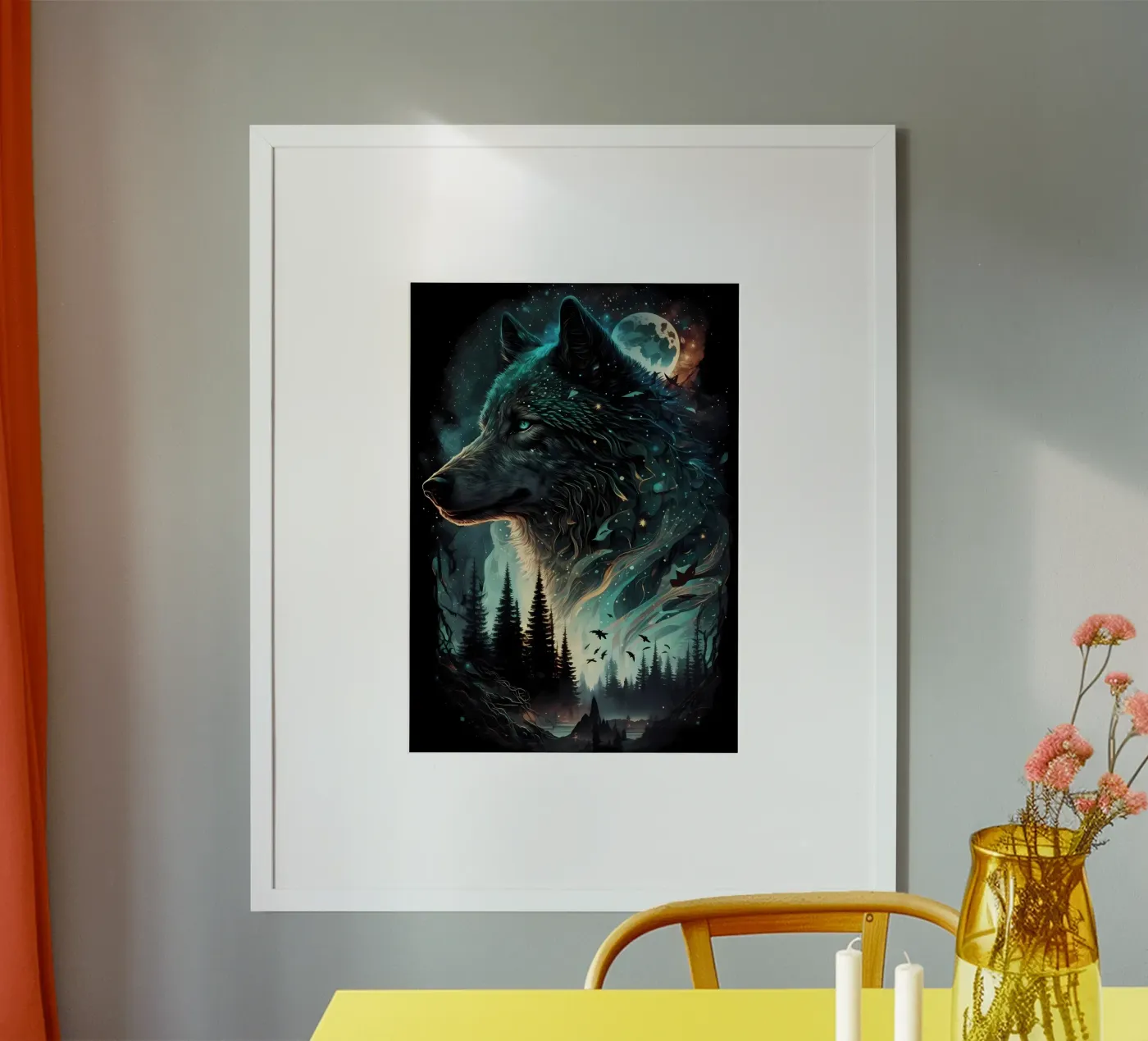 Wolf Dier poster van Pierre Walton