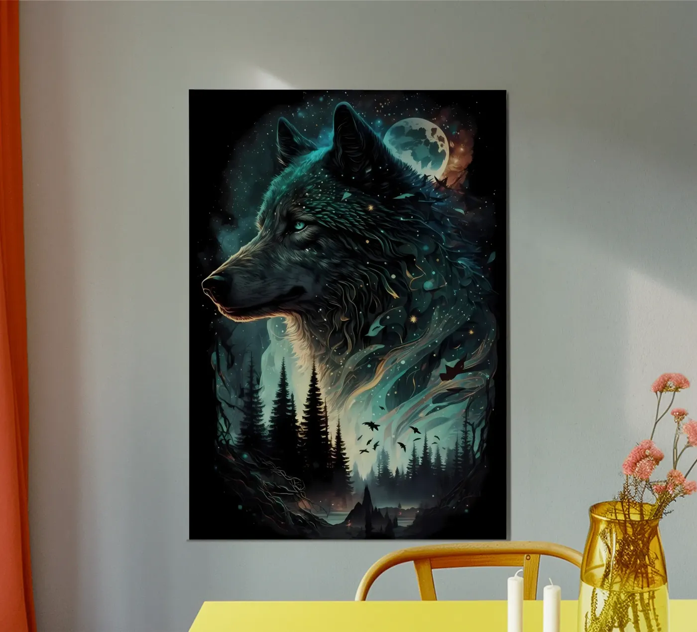 Wolf Dier poster van Pierre Walton