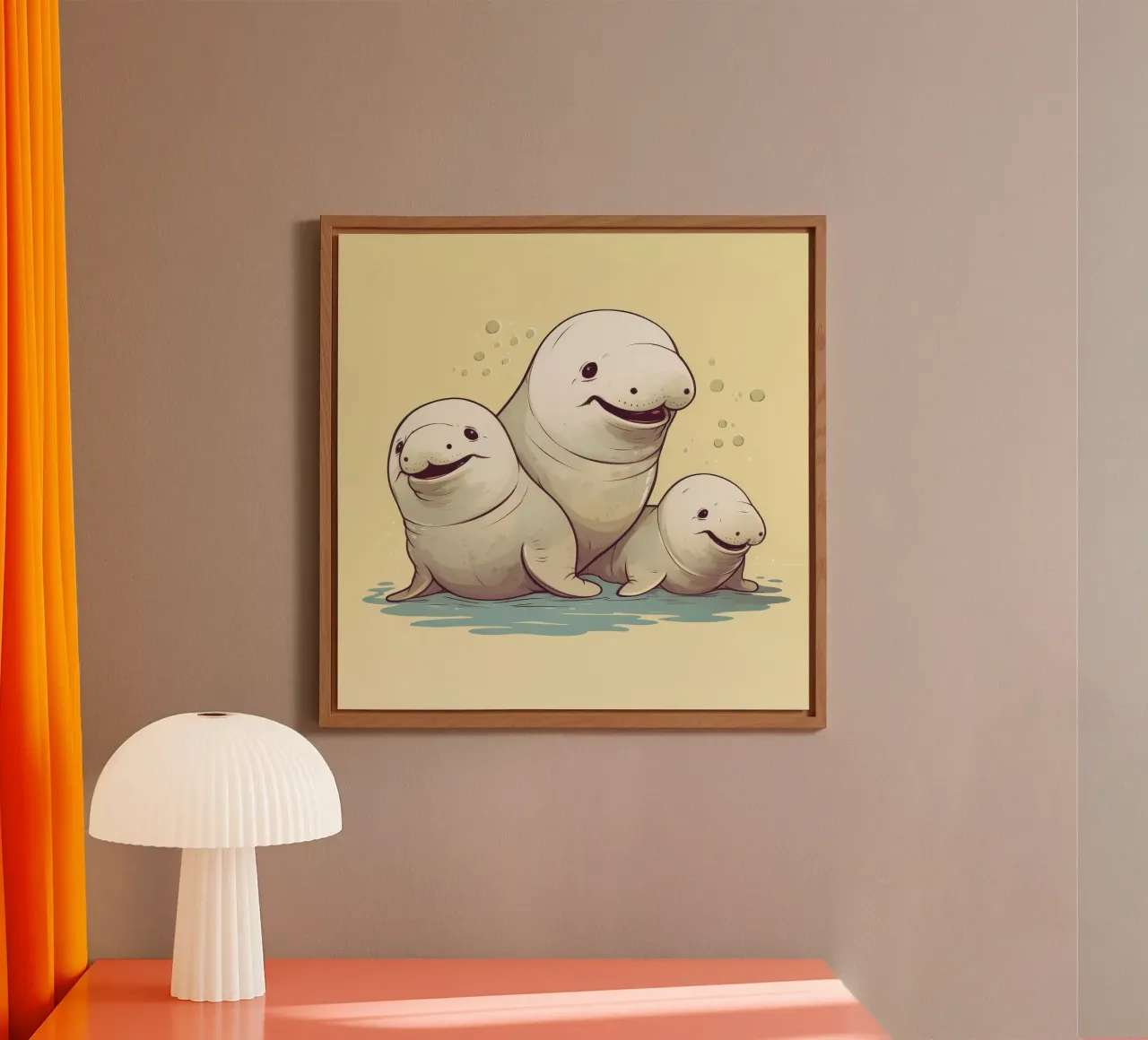 Retro Dugong Gang alluminio dibond da Funny Animals