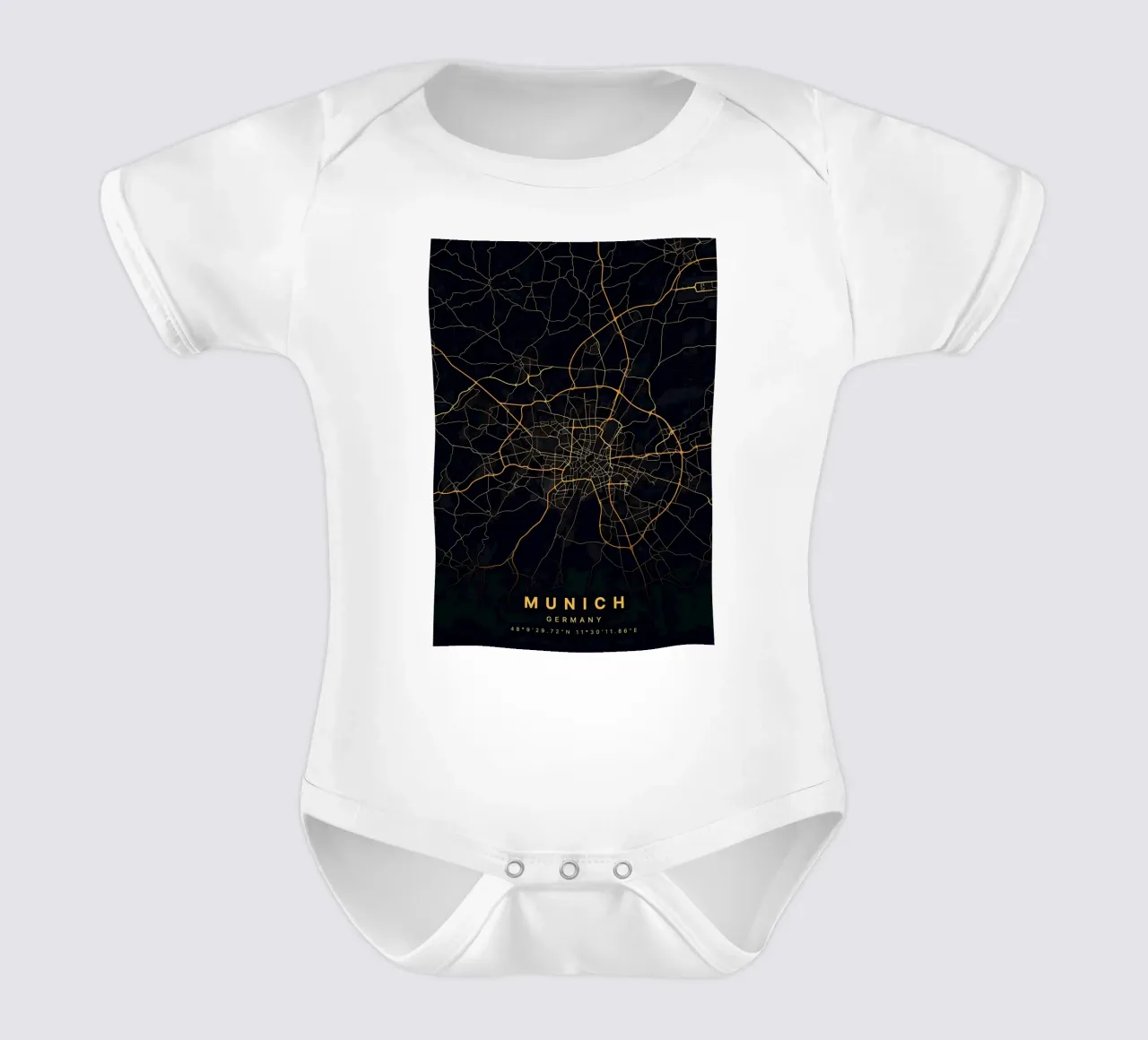 Munich Germany short-sleeve baby romper by Christopher Adams