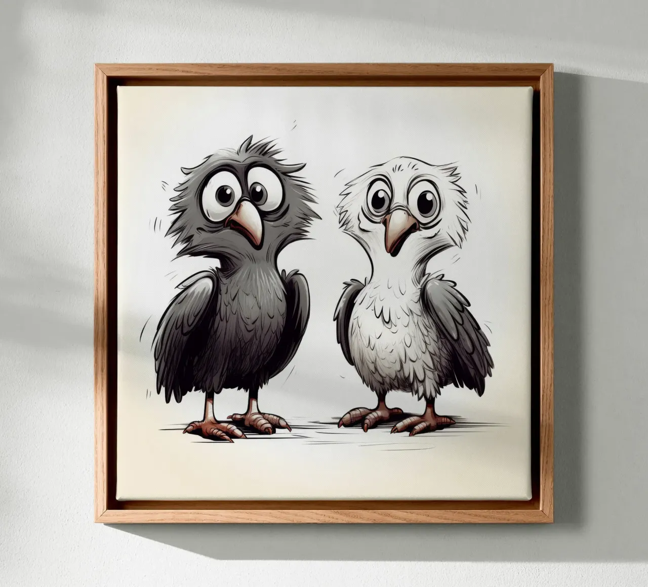 Retro Arend Duo canvas met Baklijst van Funny Animals