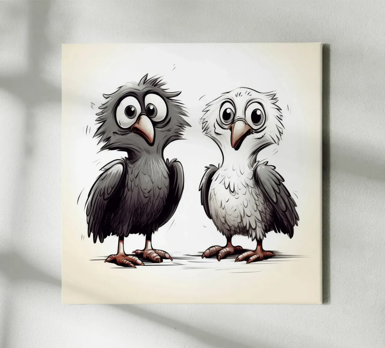 Retro Arend Duo canvas met Baklijst van Funny Animals