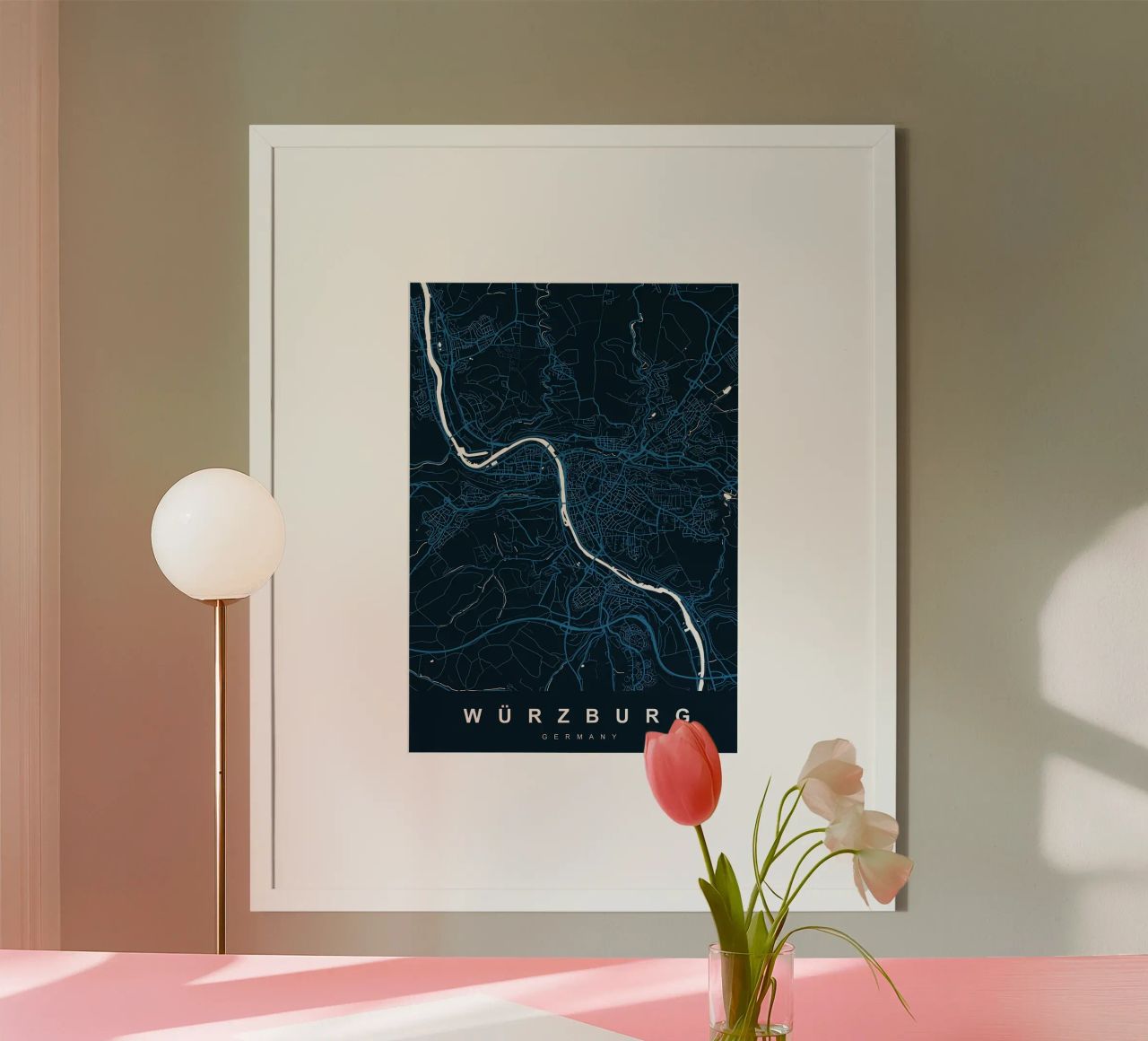 MAP WURZBURG GERMANY Poster von Christopher Adams