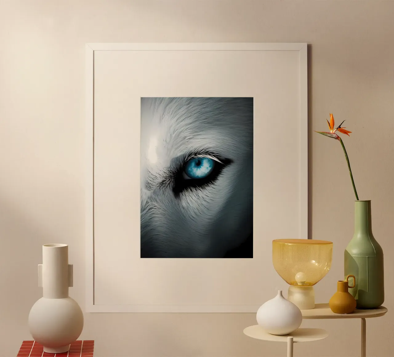 Animale lupo poster con telaio in alluminio da Pierre Walton