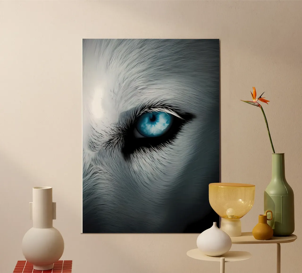Animale lupo poster con telaio in alluminio da Pierre Walton