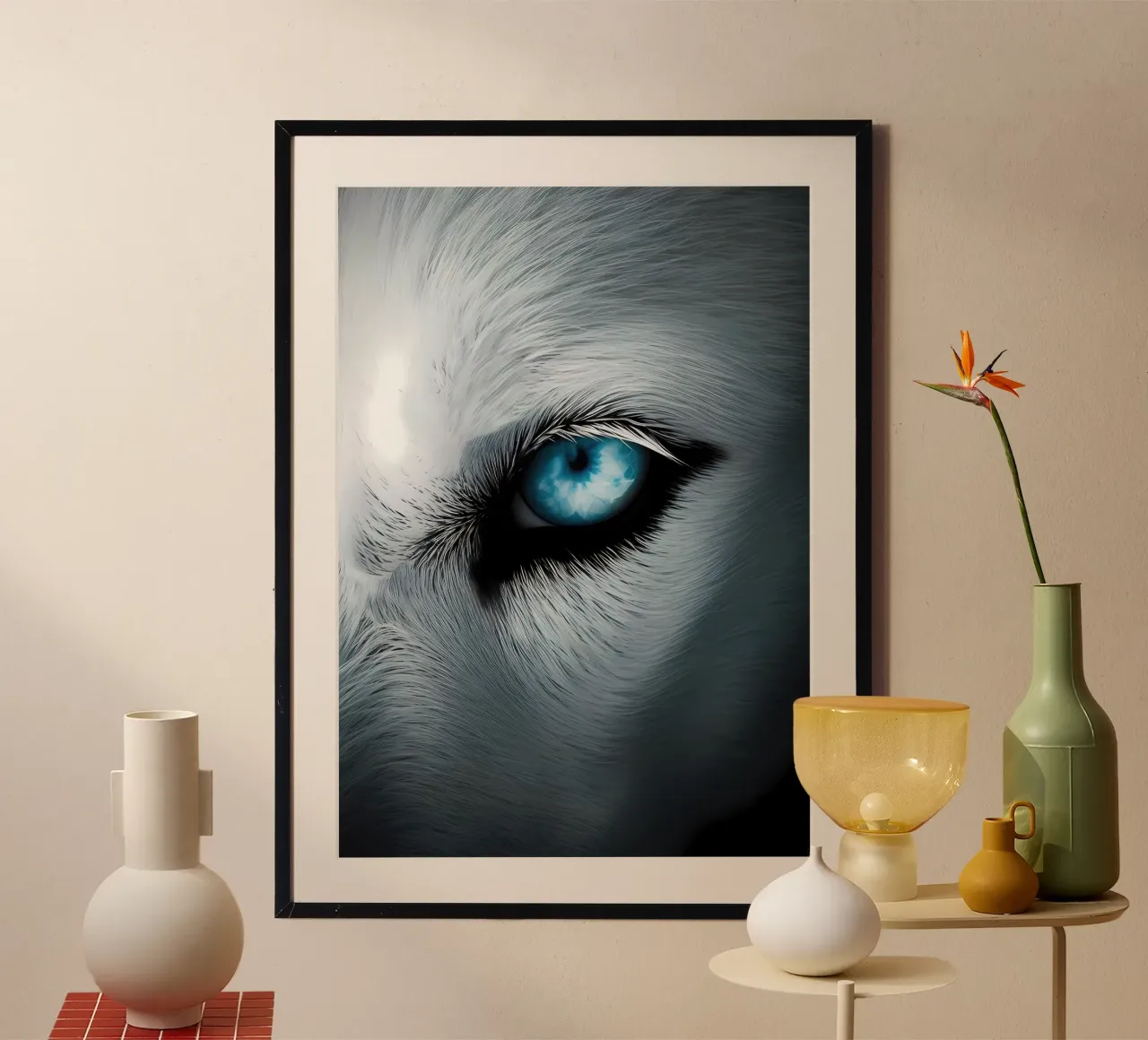 Animale lupo poster con telaio in alluminio da Pierre Walton