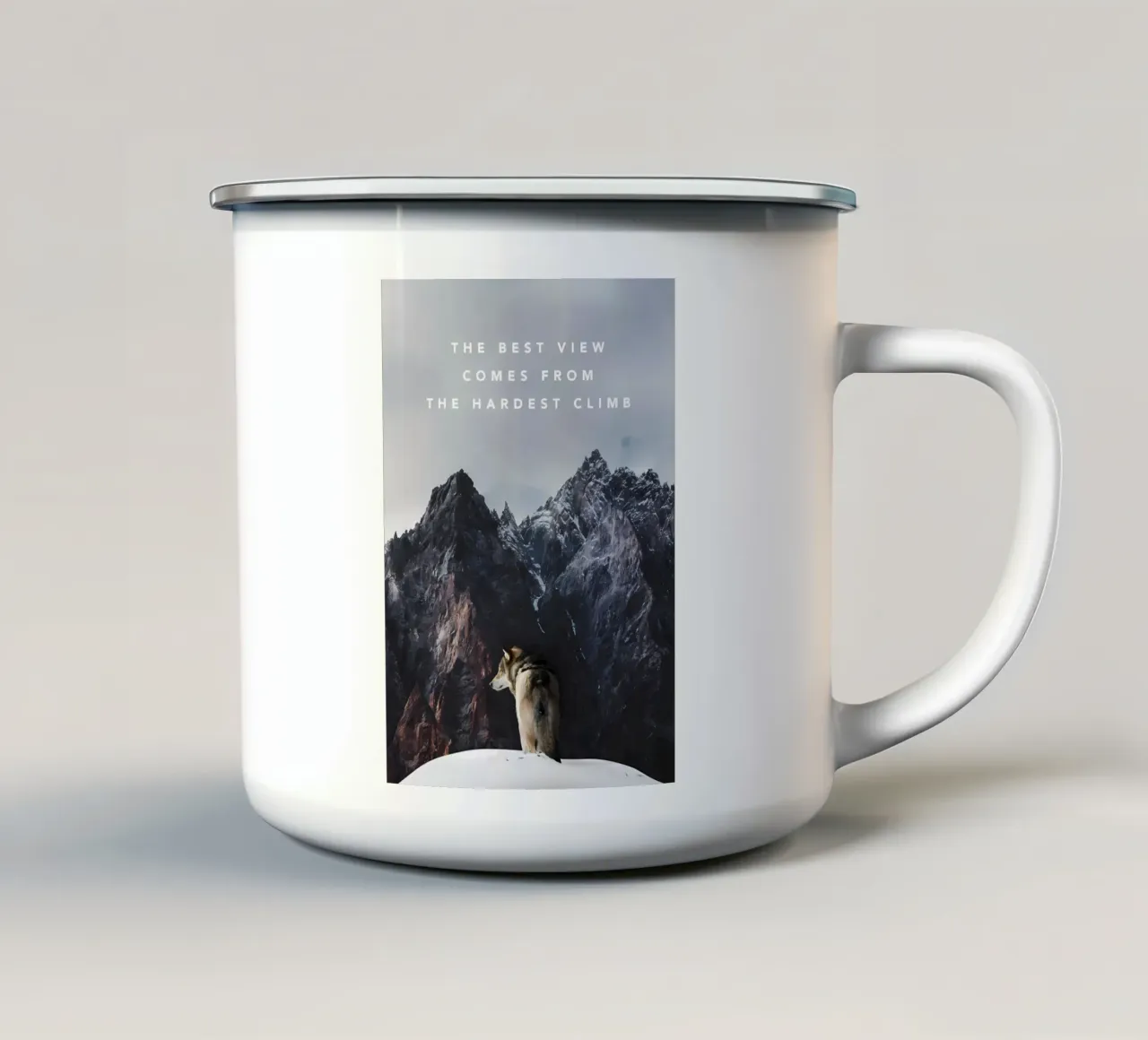 Animale lupo tazza in smalto da Pierre Walton
