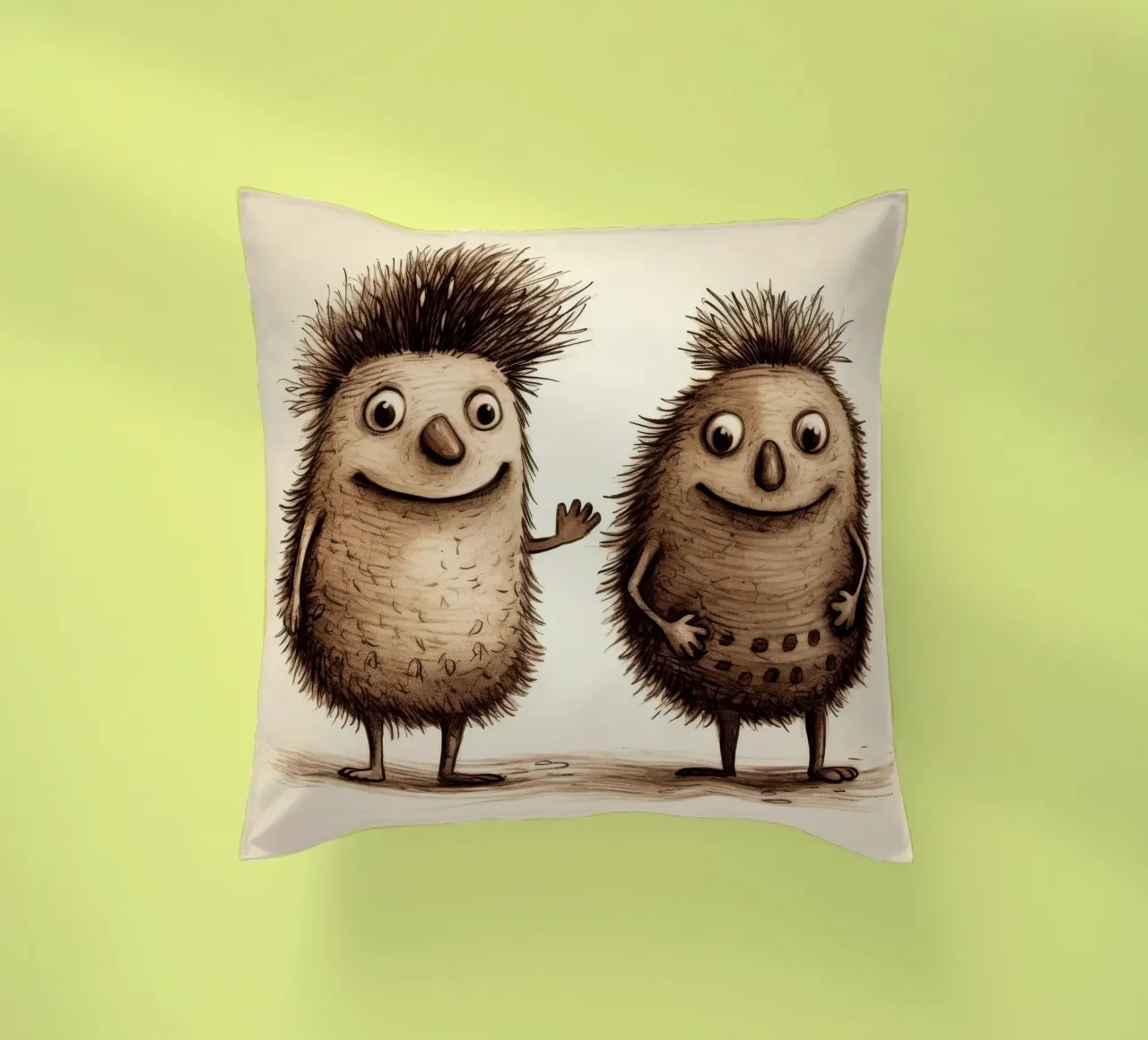 Duo di Echidna retrò cuscino da Funny Animals
