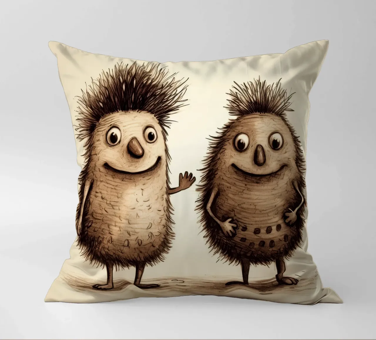 Duo di Echidna retrò cuscino da Funny Animals