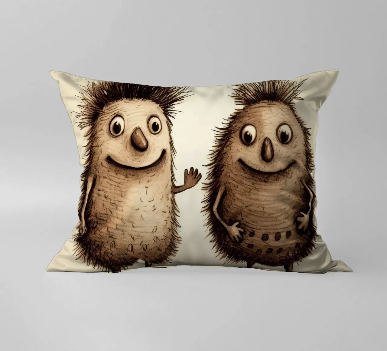 Duo di Echidna retrò cuscino da Funny Animals