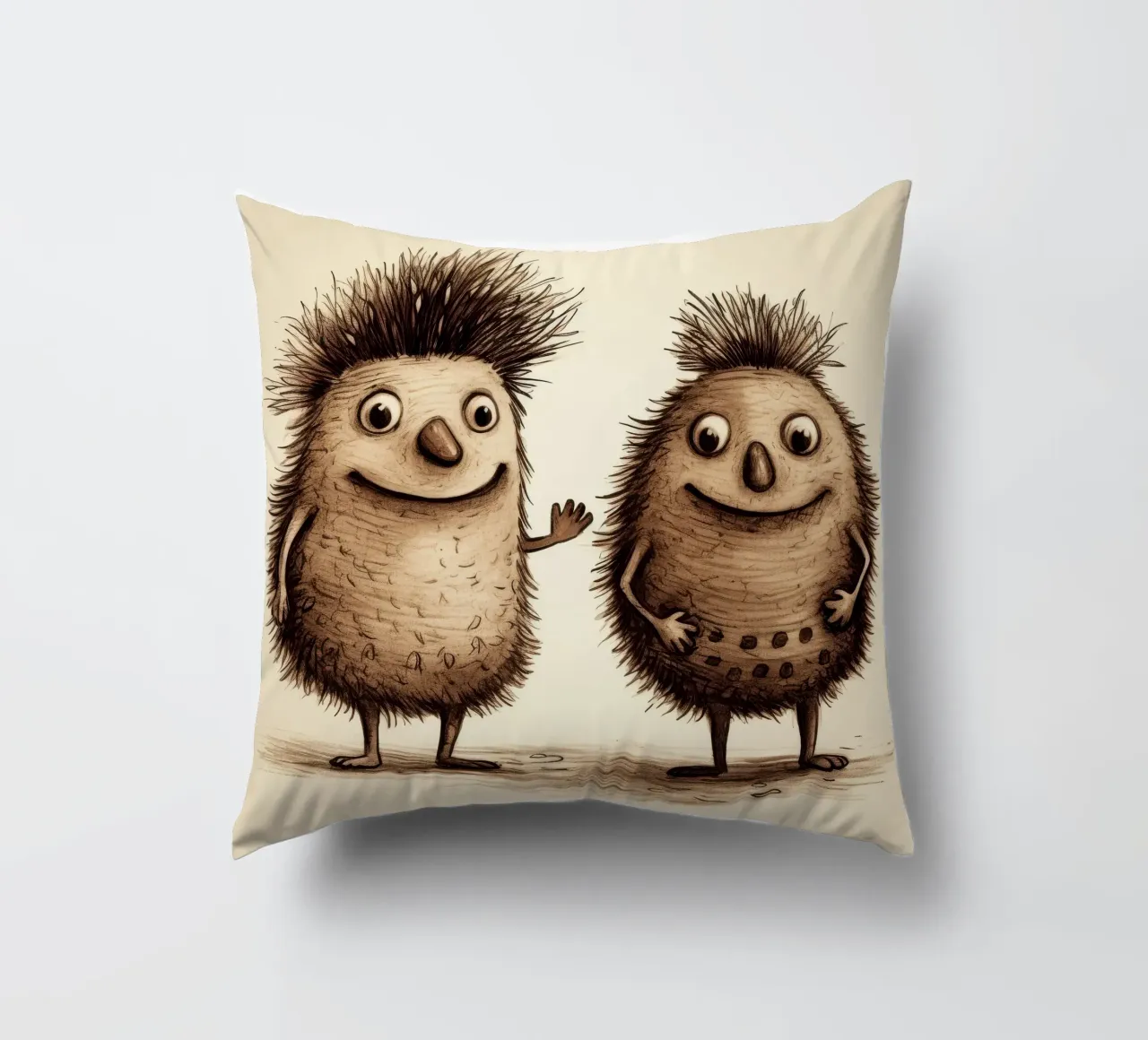 Duo di Echidna retrò cuscino da Funny Animals