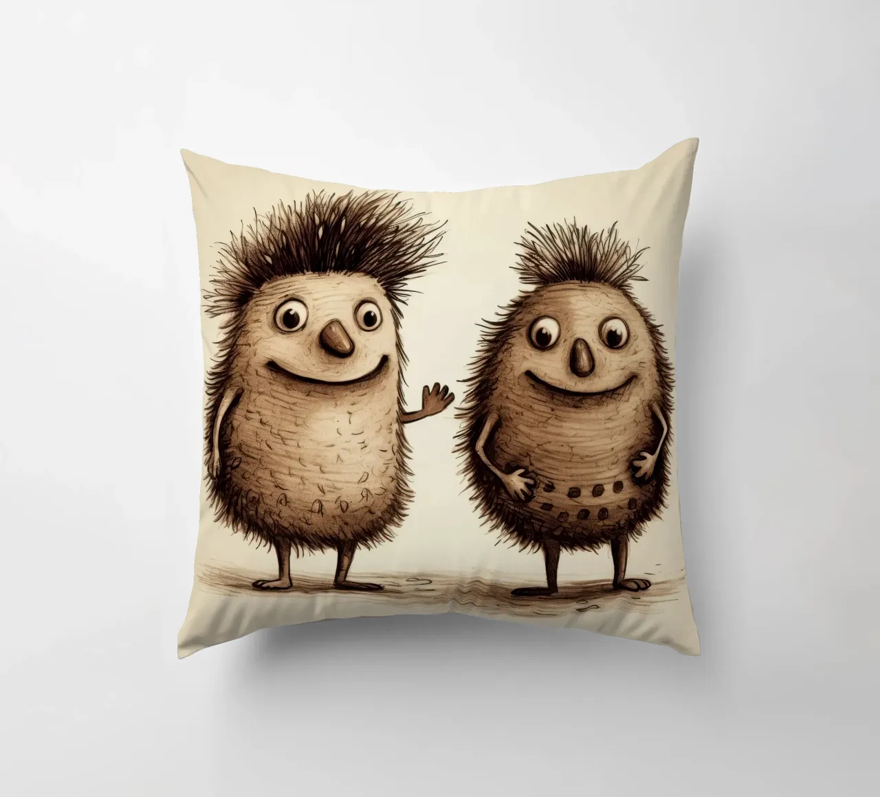 Duo di Echidna retrò cuscino da Funny Animals