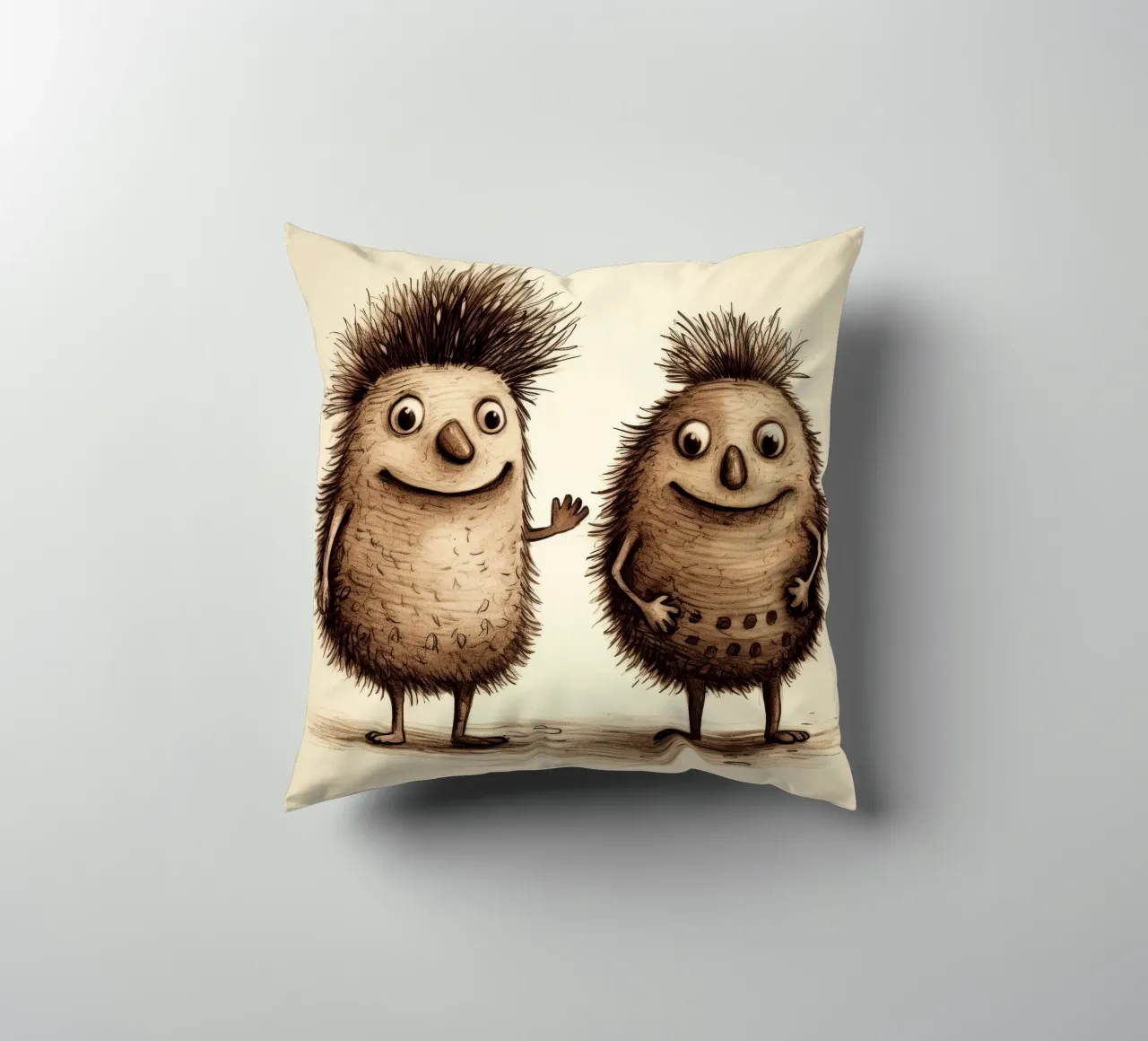 Duo di Echidna retrò cuscino da Funny Animals