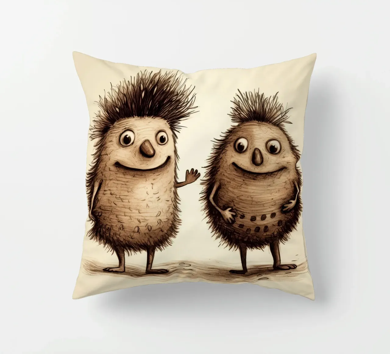 Duo di Echidna retrò cuscino da Funny Animals