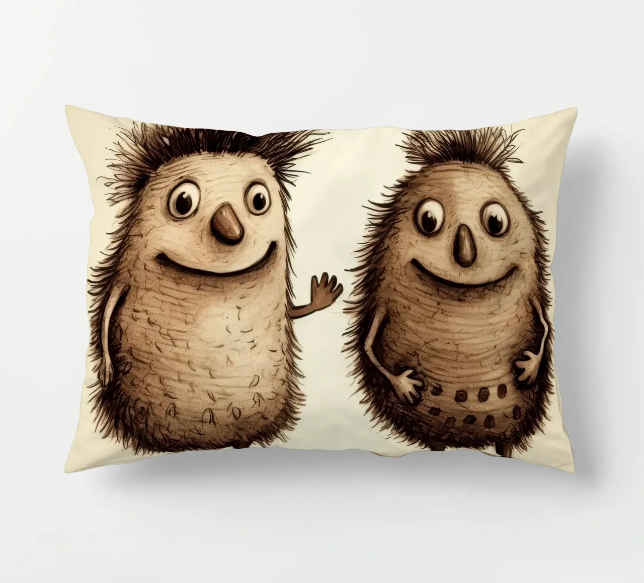 Duo di Echidna retrò cuscino da Funny Animals