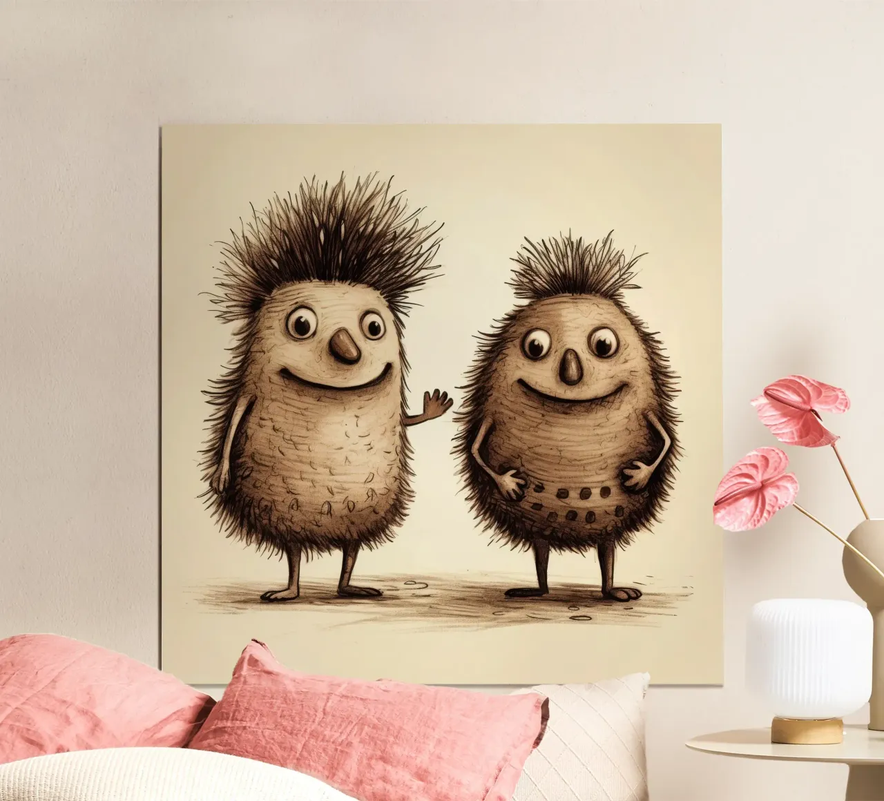 Duo di Echidna retrò carta hahnemühle da Funny Animals