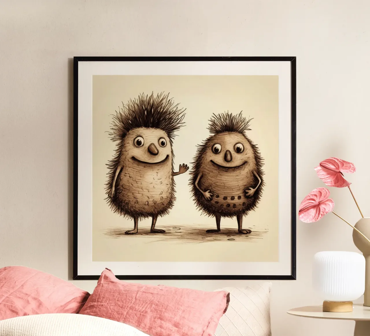 Duo di Echidna retrò carta hahnemühle da Funny Animals