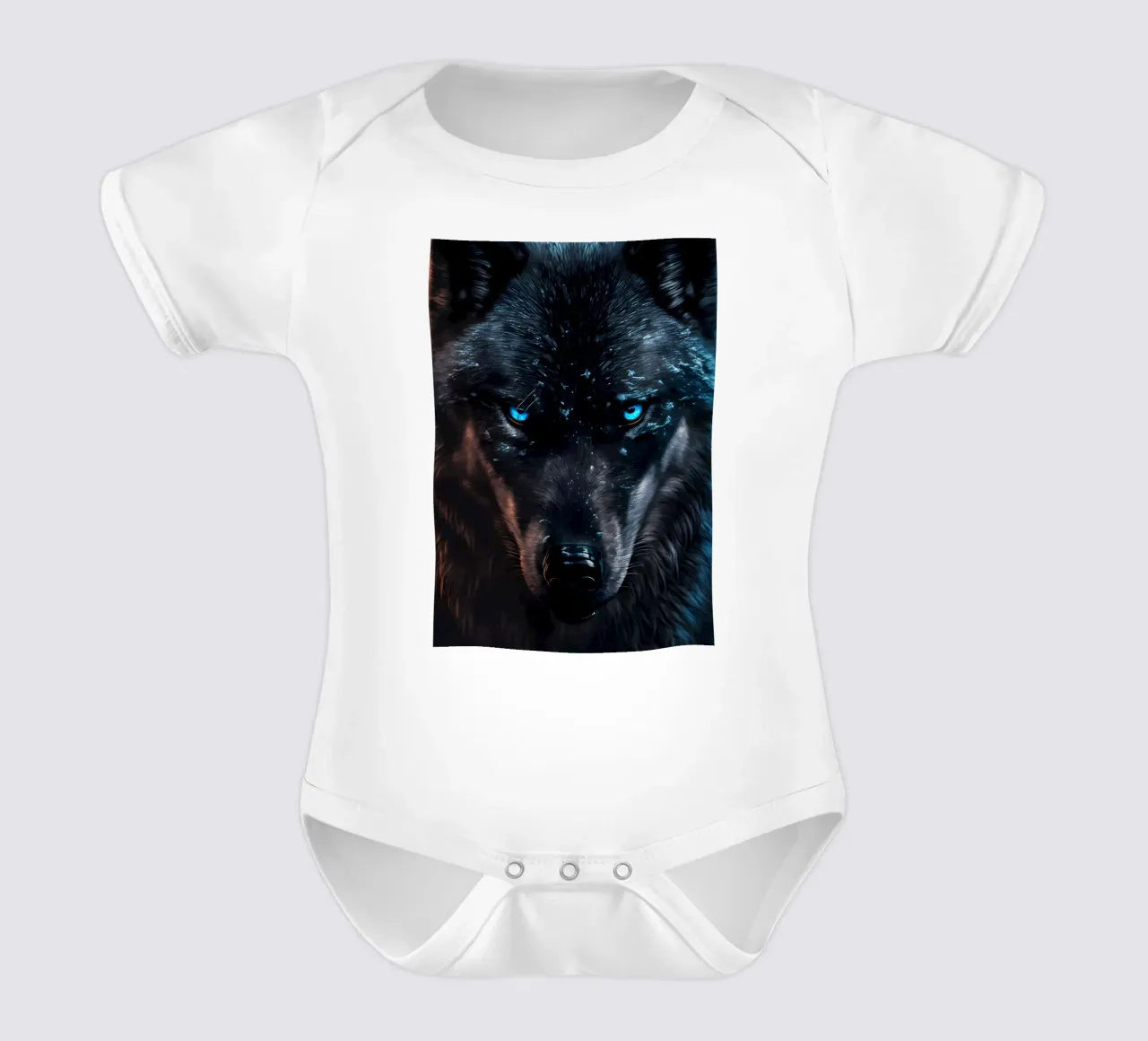 Wolf Animal short-sleeve baby romper by Pierre Walton