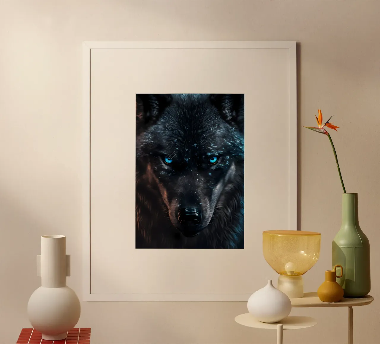 Animale lupo poster con telaio in plastica da Pierre Walton