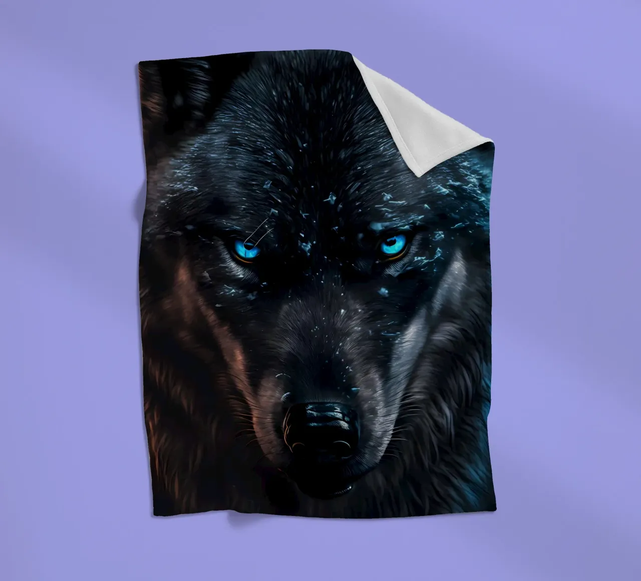 Wolf Animal fleece blanket by Pierre Walton