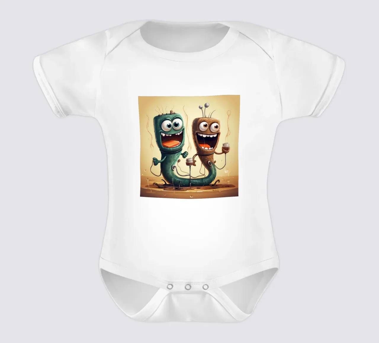 Duo di anguille elettriche retrò body neonato maniche corte da Funny Animals