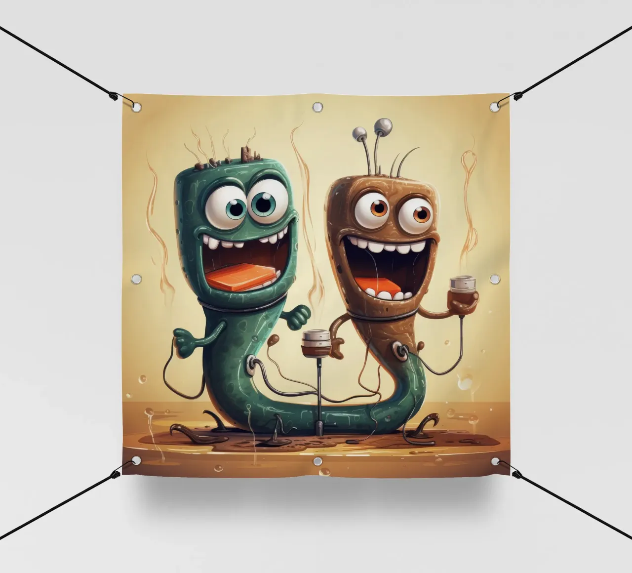 Duo di anguille elettriche retrò telo in pvc da Funny Animals