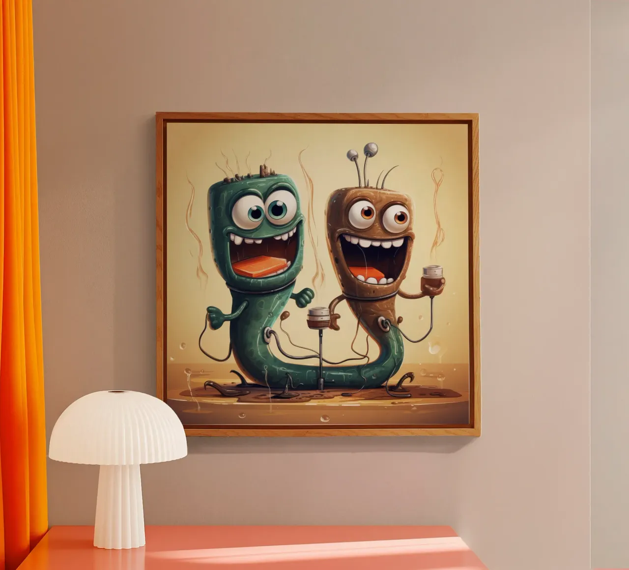 Duo di anguille elettriche retrò plexiglass da Funny Animals