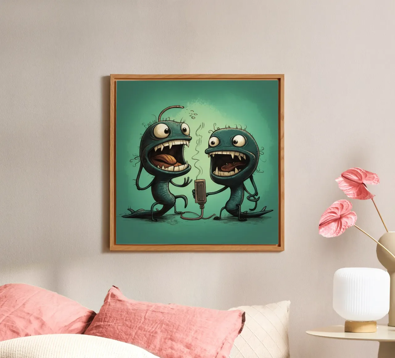 Duo di anguille elettriche retrò alluminio dibond da Funny Animals